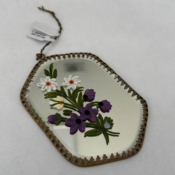 Anthropologie Painted Hanging Mirror Ornament NWT - Picture 1 of 5